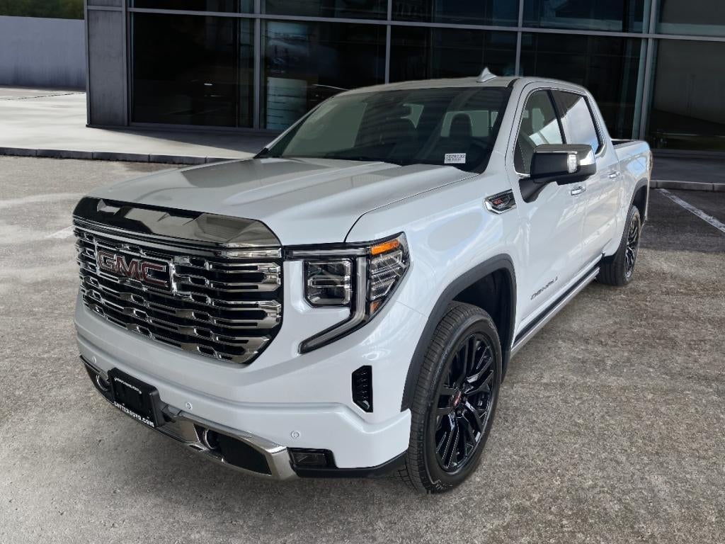 2026 GMC Sierra 1500 Denali in Glacier White Tricoat — front three-quarter view